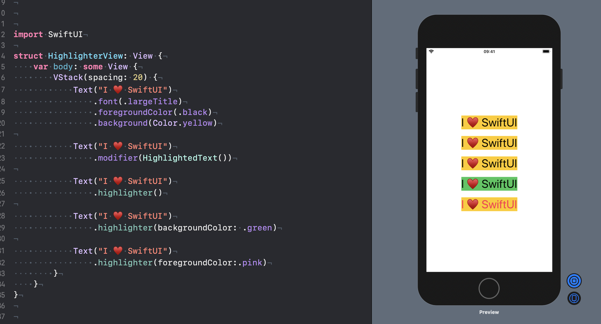 SwiftUI Text modifiers